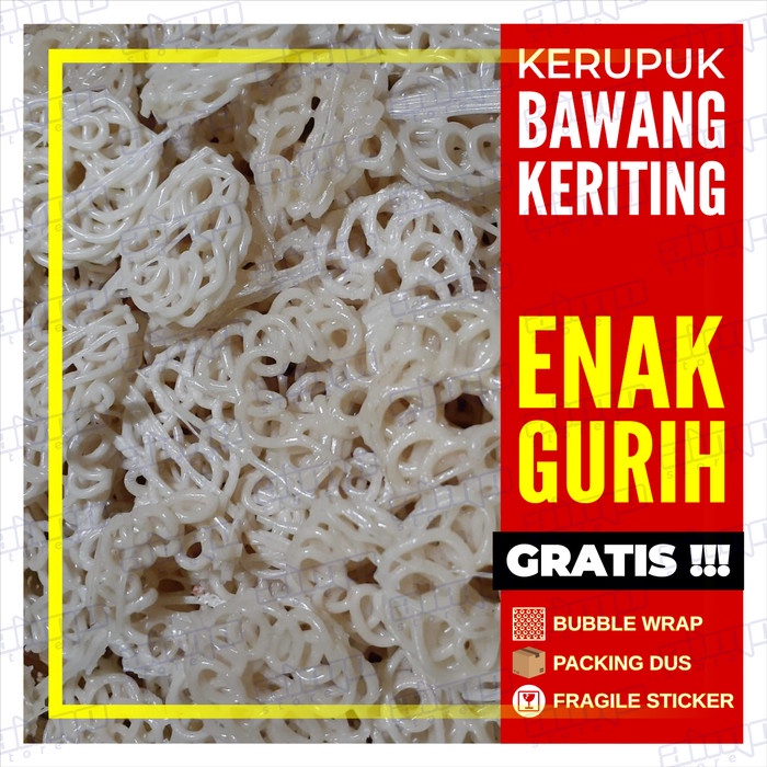 

NEW Kerupuk Keriting Kecil Mentah Krupuk Mawar Putih Rasa Bawang 250gr