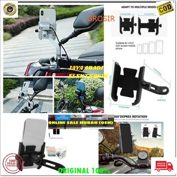 ORIGINAL HOLDER HANDPHONE SEPEDA MOTOR SPION GPS PEGANGAN GANTUNGAN PENGAMAN ANTI JATUH   BRACKET UNIVERSAL COCOK BUAT OJOL MAUPUN PRIBADI BISA DIGUNAKAN MAX 7 INCI BISA SEPEDA BISA MOTOR BISA UNTUK SEGALA MERK JENIS HANDPHONE PRAKTIS DAN MUDAH DIGUNAKAN