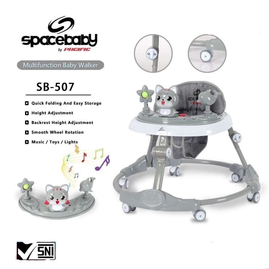 Kargo Baby Walker Kereta Dorong Bayi Balita Anak Spacebaby SB507 Roda 6 BY PACIFIC-1