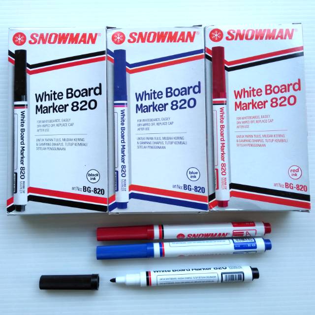 

White Board Marker (Wipe Clean Spidol). SNOWMAN BG 820