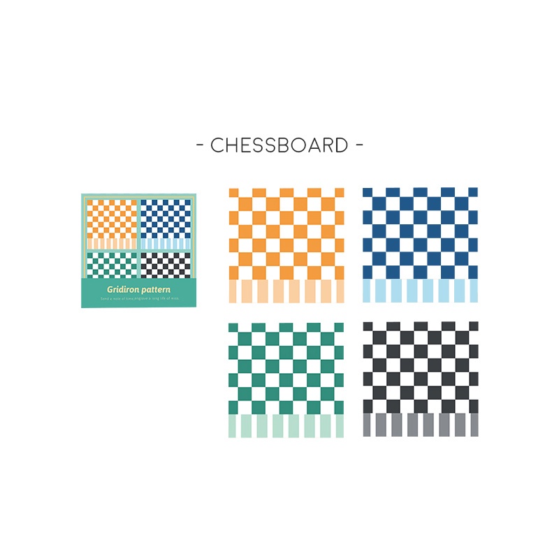 Gridiron Pattern Colorful Memopad / Memo Tempel Lucu Unik-Chessboard