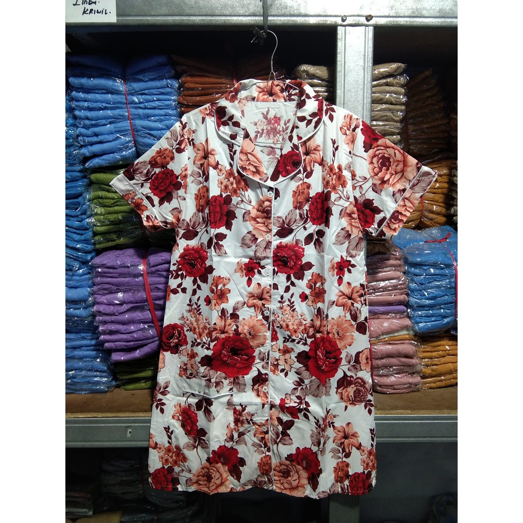 Zelline Official Baju Tidur Piyama Daster flower Fit To XL