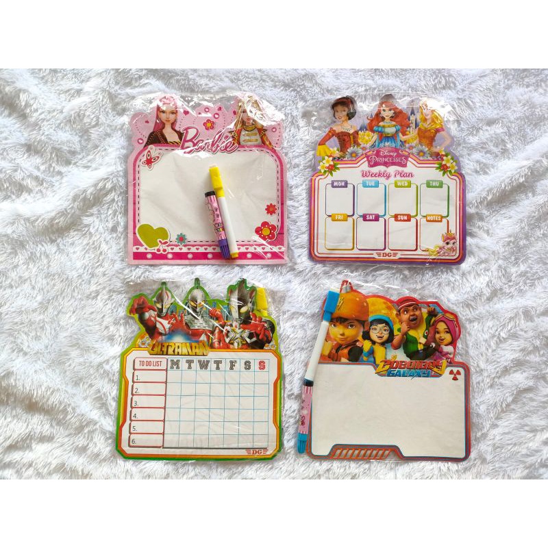

White Board Plus Weekly Plan Free Spidol Wipe And Clean