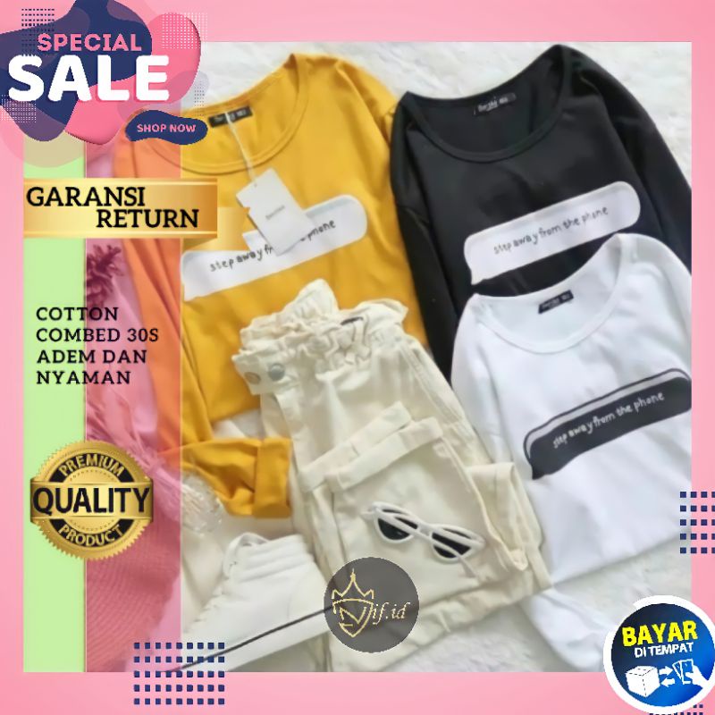 Kaos Lengan Panjang Remaja Abg Tanggung Wanita Cewe Perempuan Santri Putri Distro Murah Terbaru Step