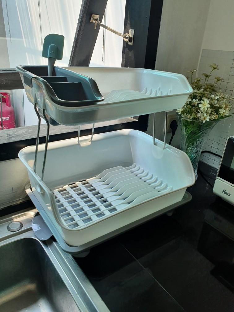 Aphome Rak Piring Rak Dapur Penyimpanan Piring Gelas Rak Alat Makan + Free Tempat Sendok