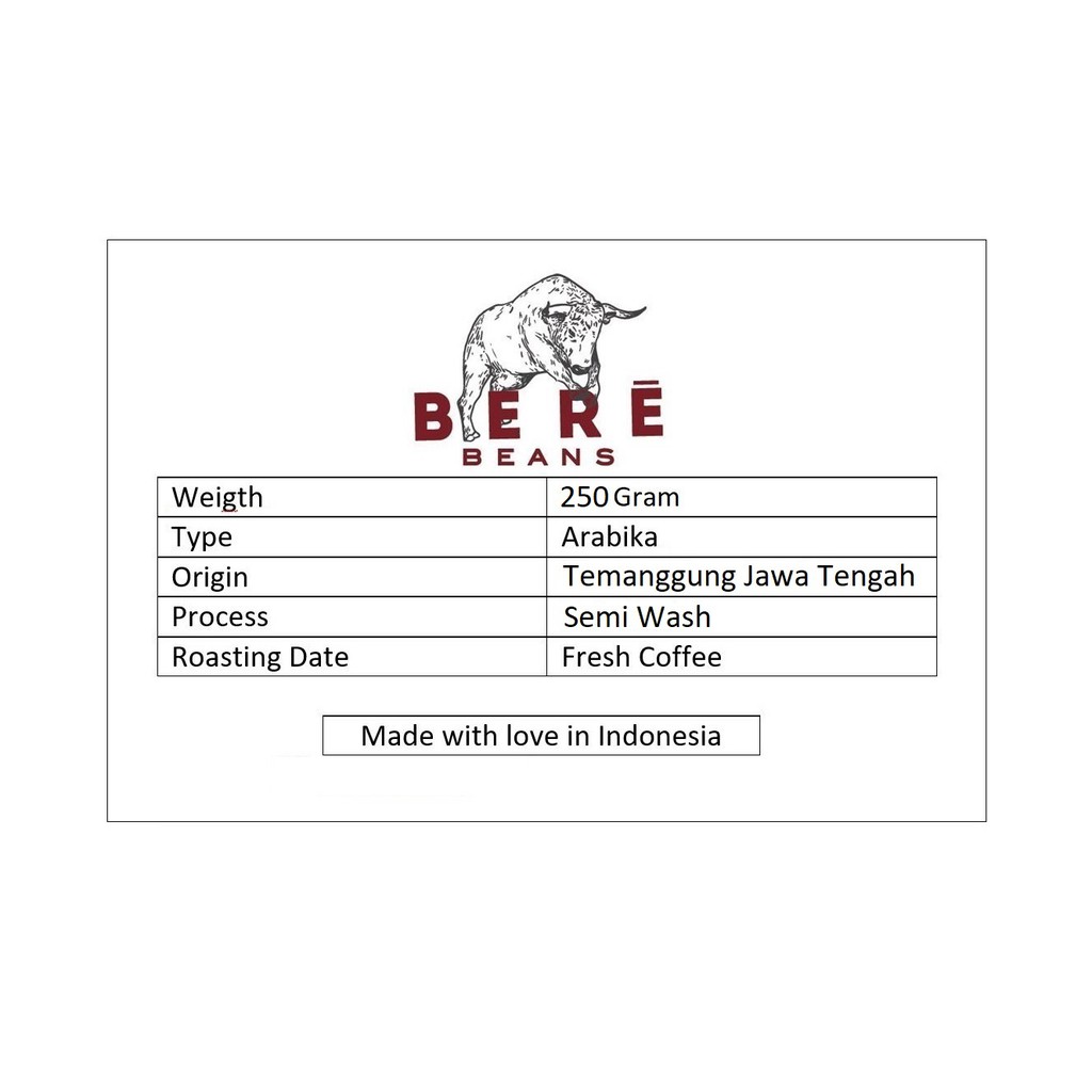 Kopi Arabika Temanggung Jawa Tengah Indonesia 250 GRAM Biji Bubuk Coffee Beans Bean Arabica Giling