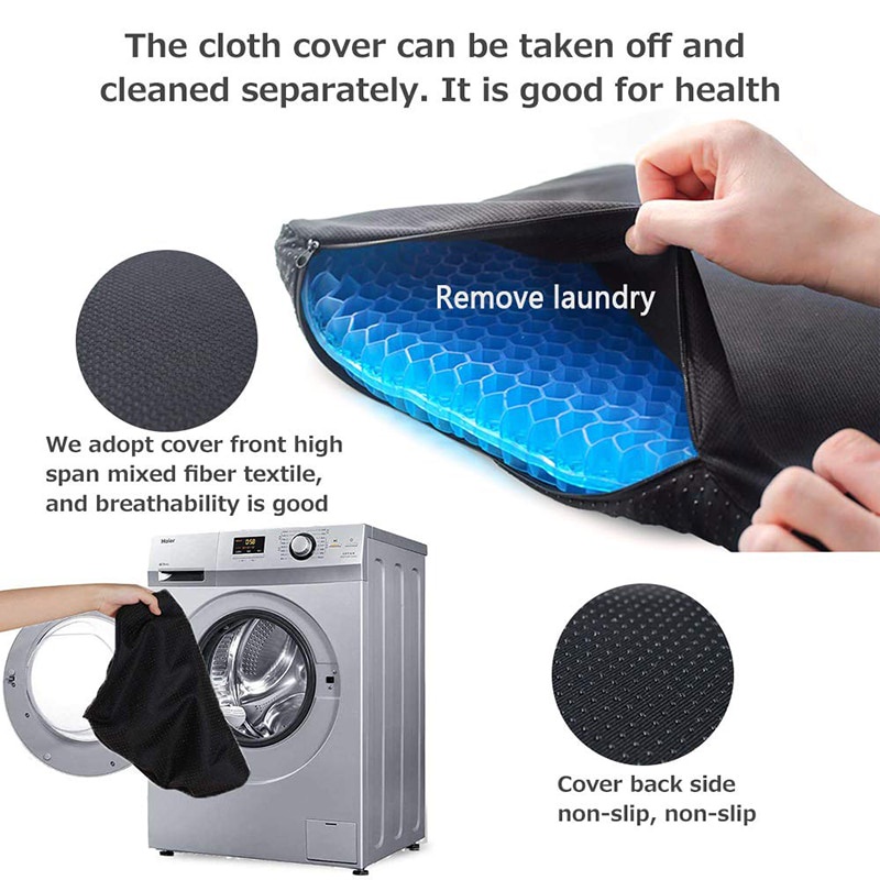 Bantal mobil plus sarung super empuk super nyaman sistem sarang lebah meredam panas Mengurangi sakit pegal saat berkendara anti pegal saat duduk Durable Gel Cushion Home Living Room Bedroom Sofa Chair Cushion Massage Elastic Cushion