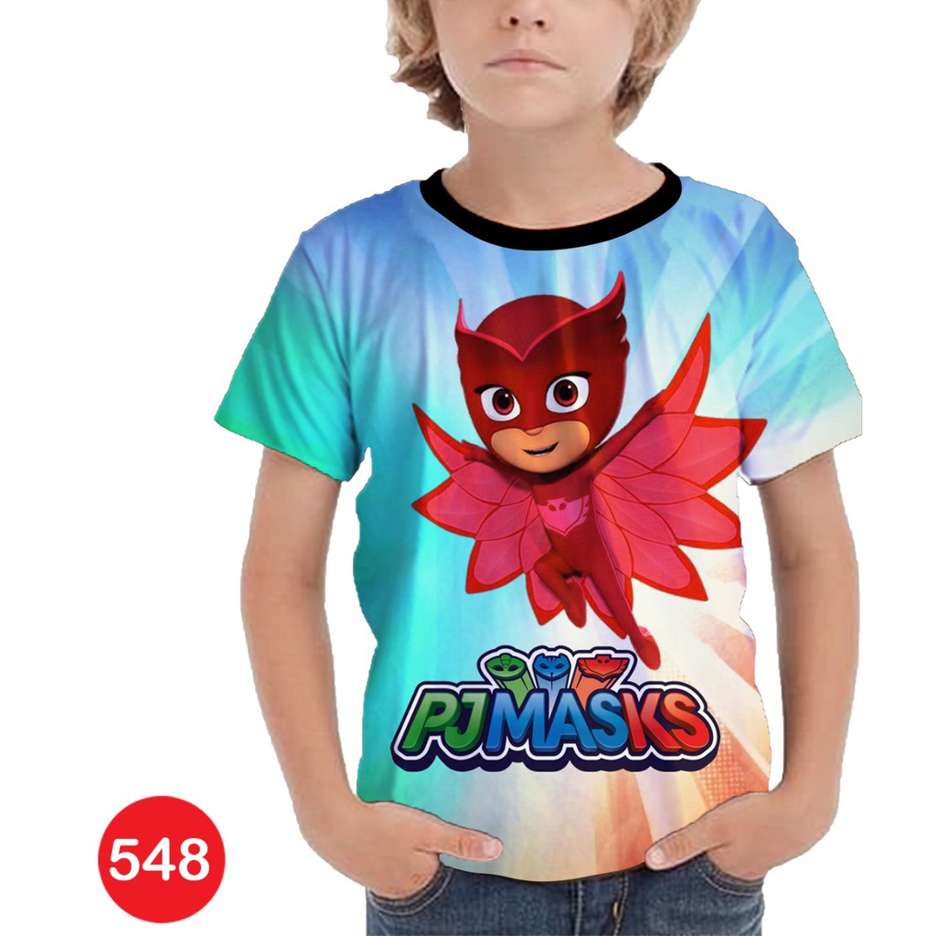 Kaos owlette PJ Masks Baju Karakter Kartun TV Anak #548