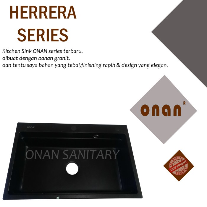 Kitchen Sink/Bak Cuci Piring Granit ONAN 8050 DARK BLACK
