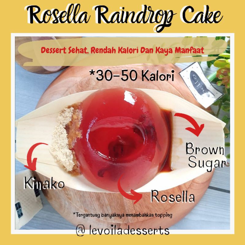 

Rosella Raindrop Cake Ready to Cook Dessert Sehat