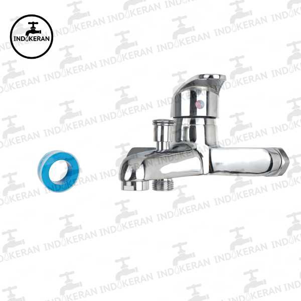 INDOKERAN - Paket Kran Shower Mixer Panas Dingin - 1/2 Inch - Chrome - High Quality