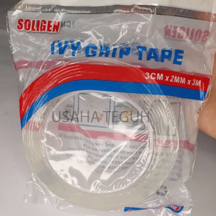 

Lem Double Tape Soligen Transparan Soligen Ivy Grip Tape Dobel Tip Bening 3cmx3M