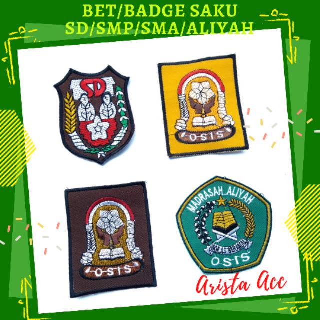 Bet Saku Bordir SD SMP dan SMA Badge Atribut Perlengkapan Seragam Sekolah