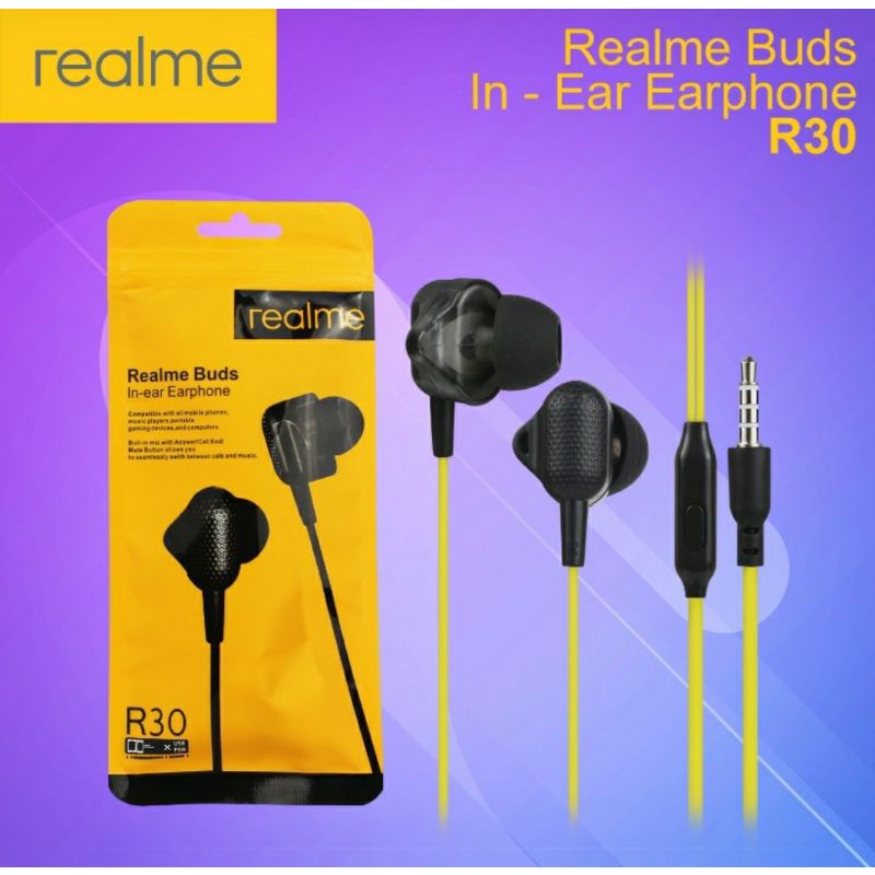 Headset Realme R30 Earphone Realme Buds In-ear Handsfree + Mic