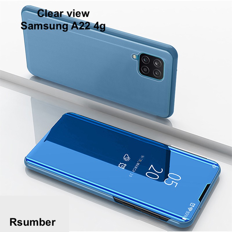 SAMSUNG A22 4G FLIP CASE CLEAR VIEW STANDING