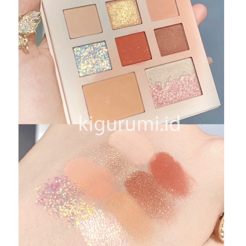 DIKALU Milktea Series 8 Warna Eyeshadow FREE KACA Pallete Matte Eyeshadow Palet Waterproof XX042