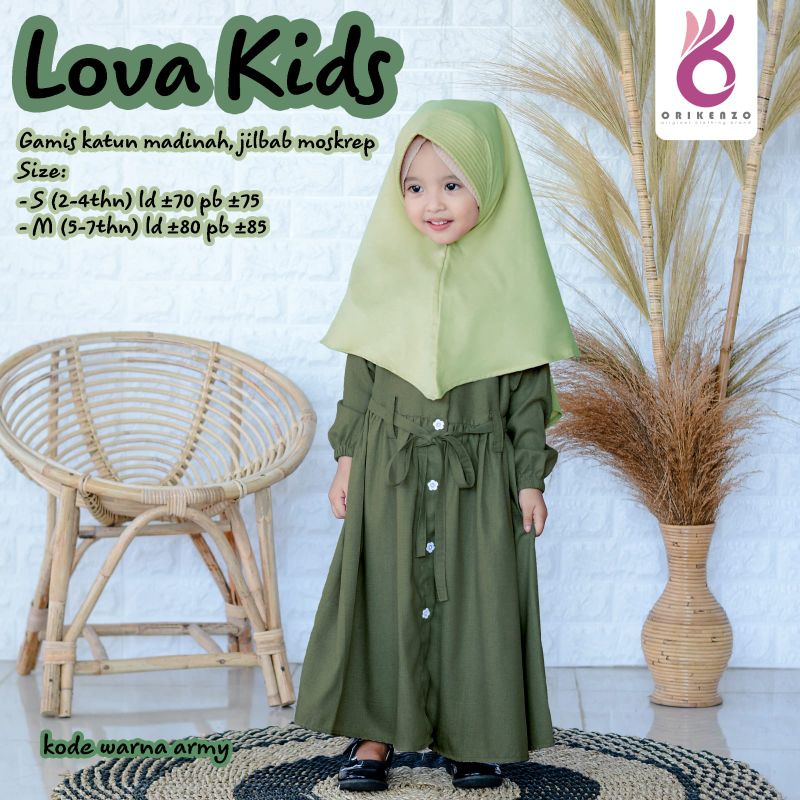 Set Gamis Anak Katun Madinah - Lova kids Setelan Gamis Anak