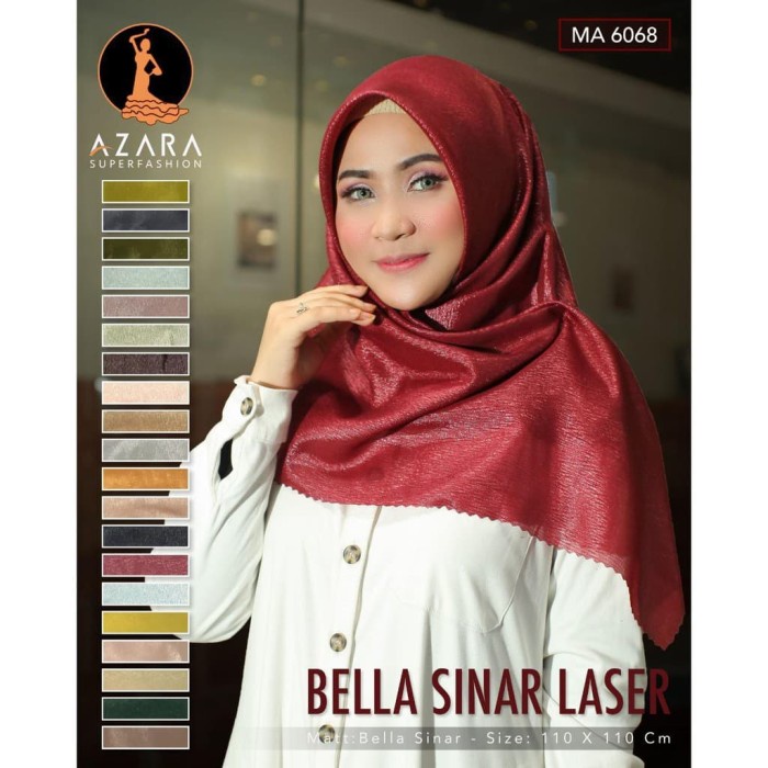 Bella Sinar Glowing AZARA Lasercut/Hijab Segiempat Bella Sinar AZARA Lasercut