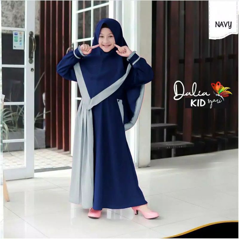 [Fashion Anak] Gamis set DAHLIA KIDS premium | terbaru | lucu | murah