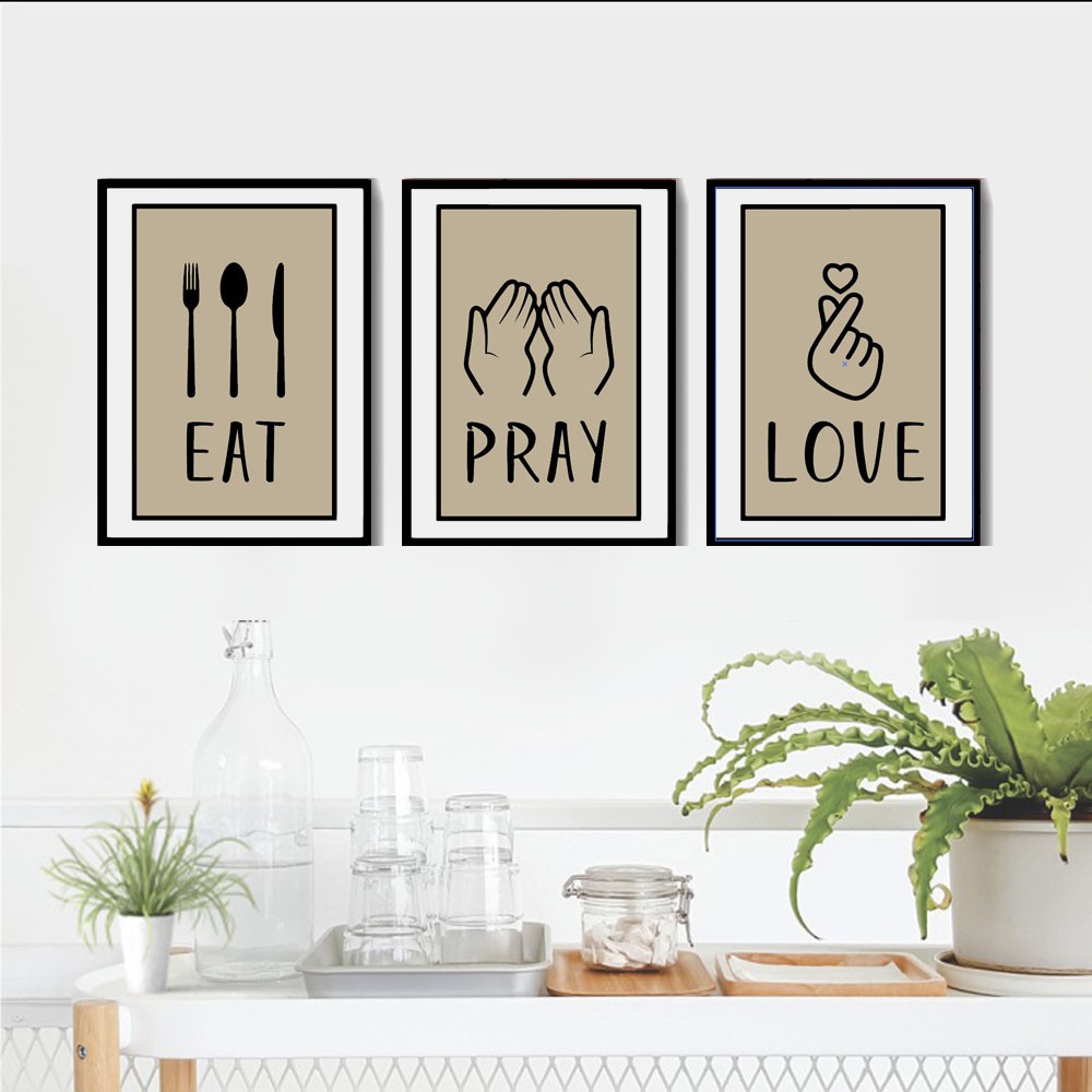 Hiasan Dinding wall decor Tropikal Dekorasi Dinding Ruang Tamu eat pray love