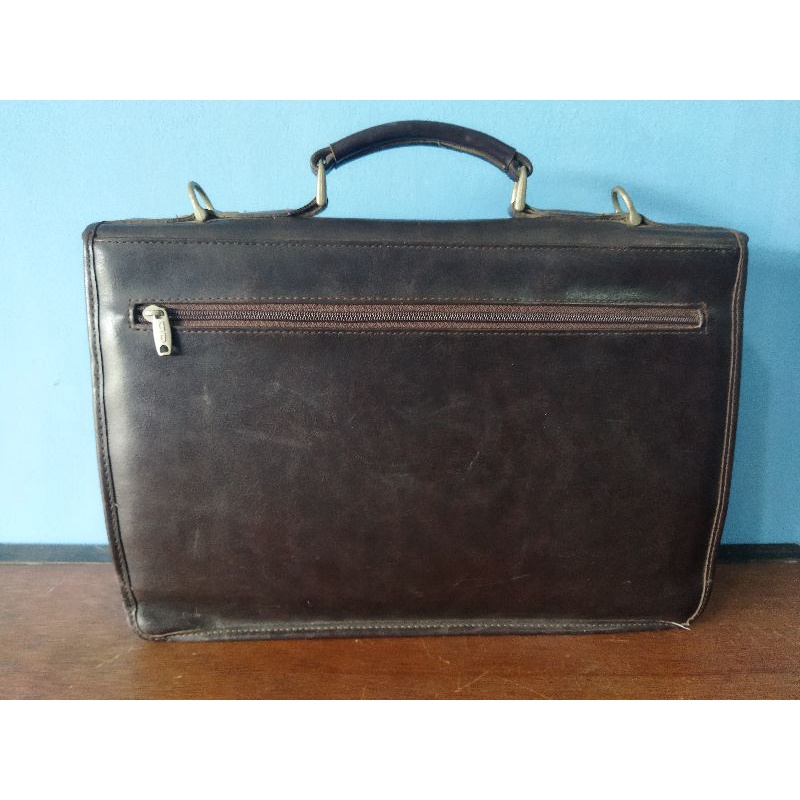 tas kantor kerja kulit second bekas