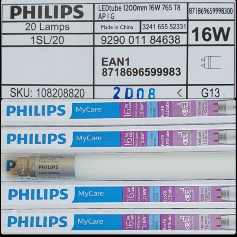 Lampu Ecofit TL / T8 led 16w 120cm my care philips