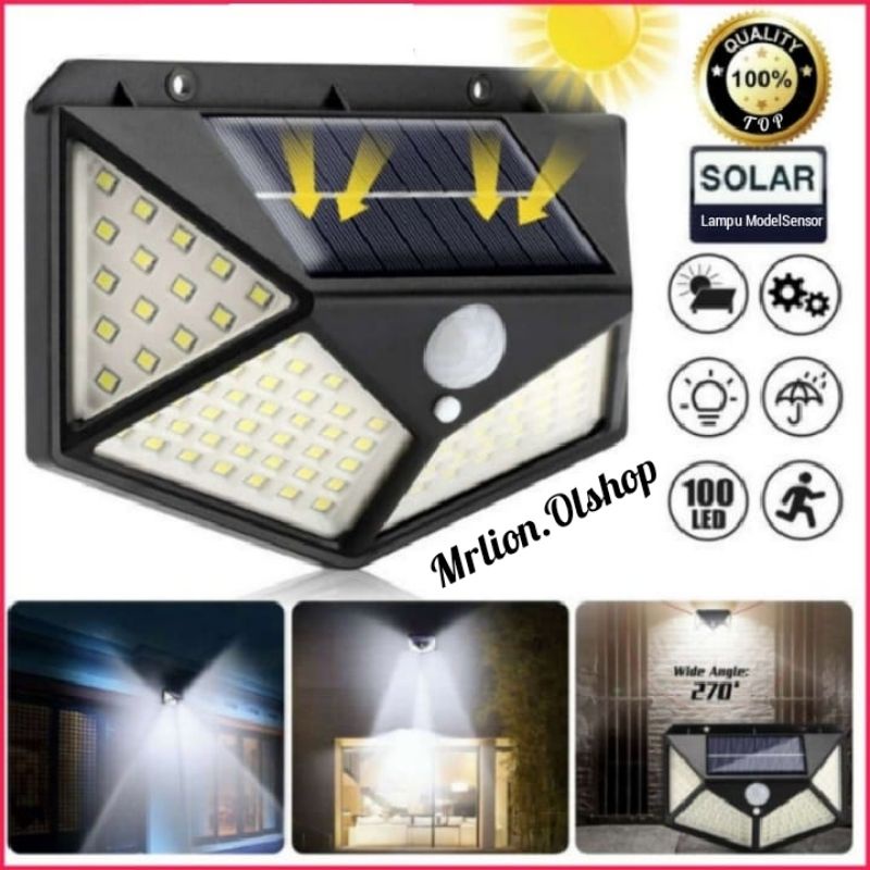 Lampu Taman Dinding Solar 100 Led Tenaga Surya⭐ Mrlion ⭐