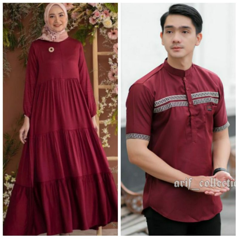 Gamis Couple Sarimbit Suami Istri Termurah Terbaru Pasangan Muslim Prita maxi Dress