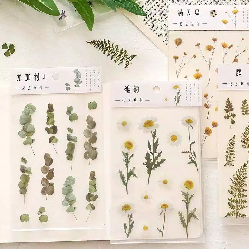 sticker bunga/Sticker aesthetic/Sticker DIY planer scrapbook/sticker