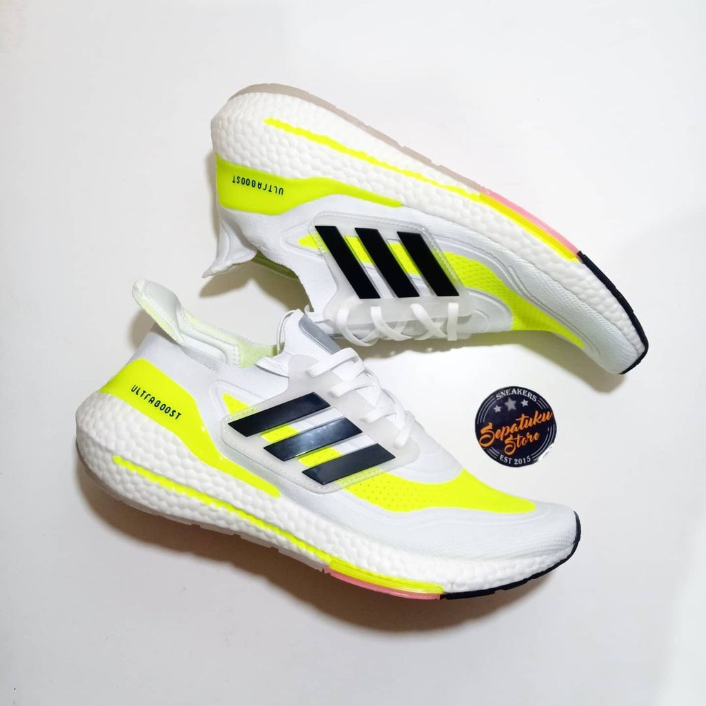 Jual Sepatu Adidas Ultra Boost Ultraboost 21 White Solar Yellow Volt Black Indonesia Shopee Indonesia