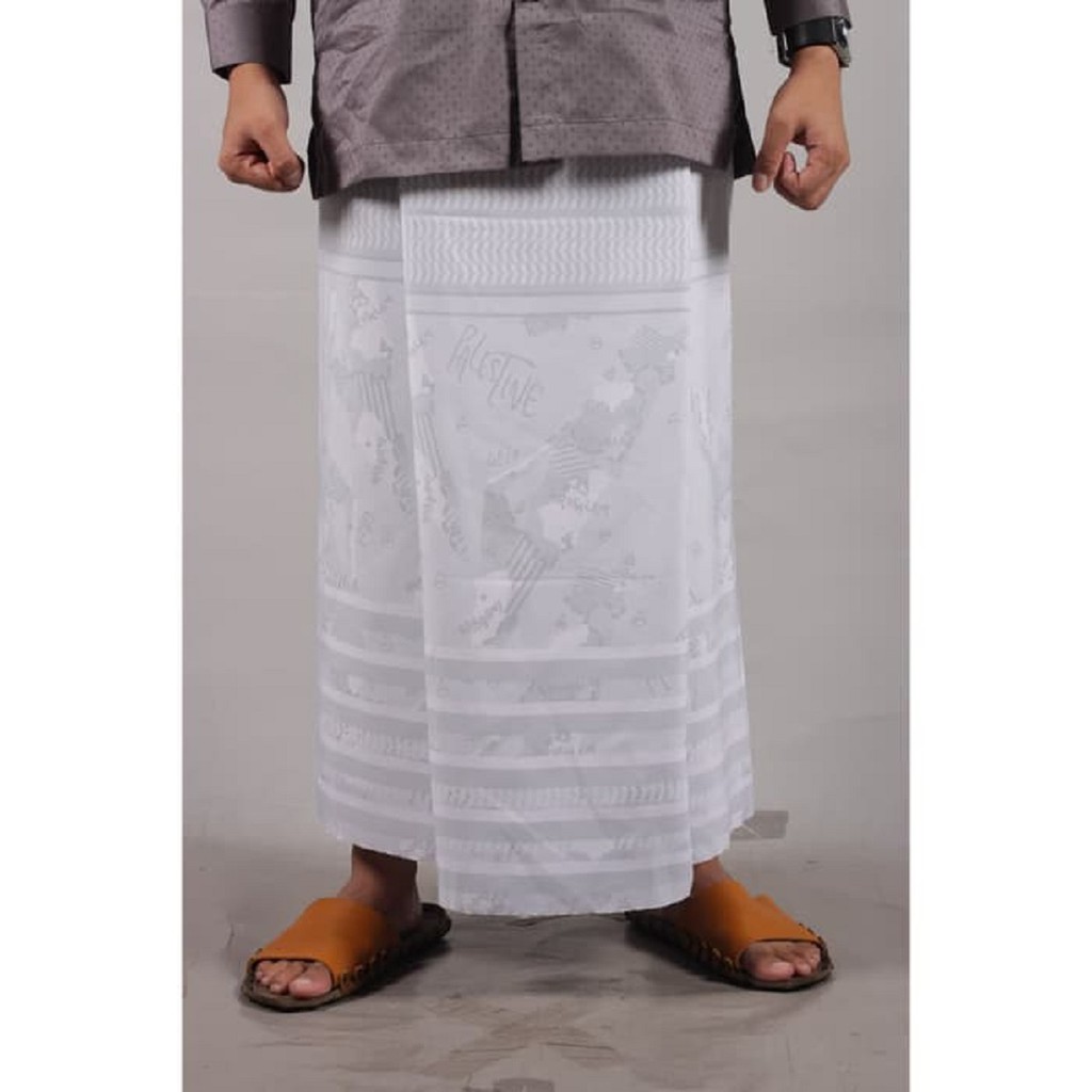 Sarung Rabbani RETINA 1 Warna Putih Agak Polos Motif Palestina TERLARIS 2020