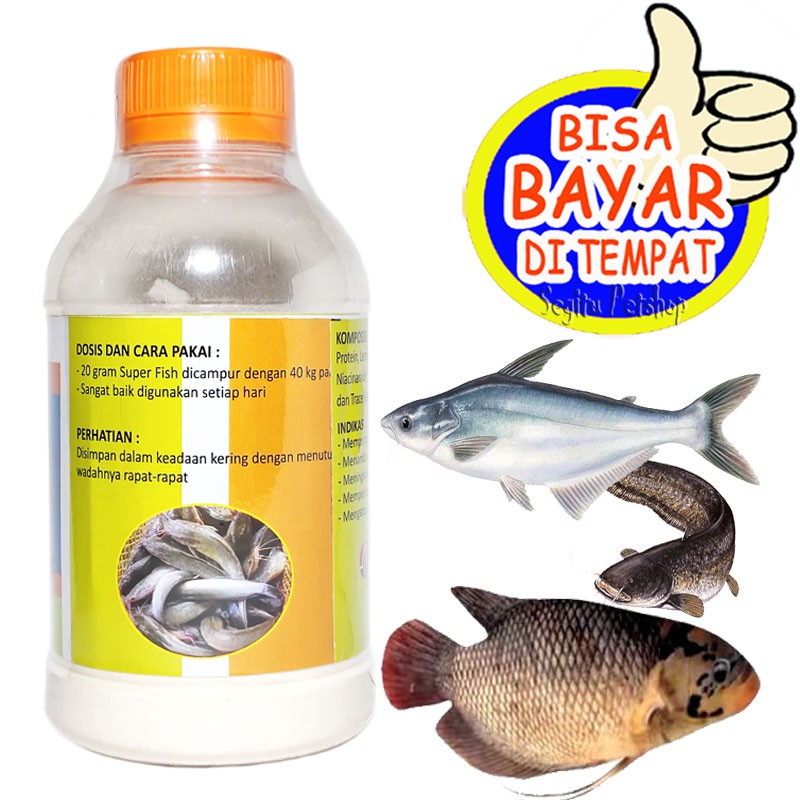 SUPER FISH VITAMIN PENGGEMUK IKAN GURAME LELE MUJAIR NILA EMAS PATIN