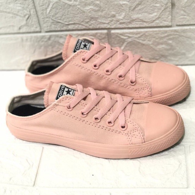 TERBARU!!!BISA COD SEPATU SNEAKER PEACH BUSTONG WANITA TANPA TUTUP BELAKANG  SEPATU KEKINIAN SEPATU REAL PICT SEPATU CONVERSE ALLSTAR HIGT QUALITY FREE BOX