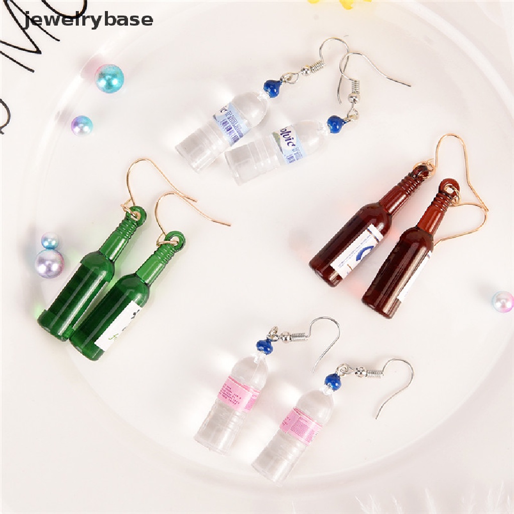 Anting Liontin Panjang Bentuk Botol Bir Air Mineral Kreatif