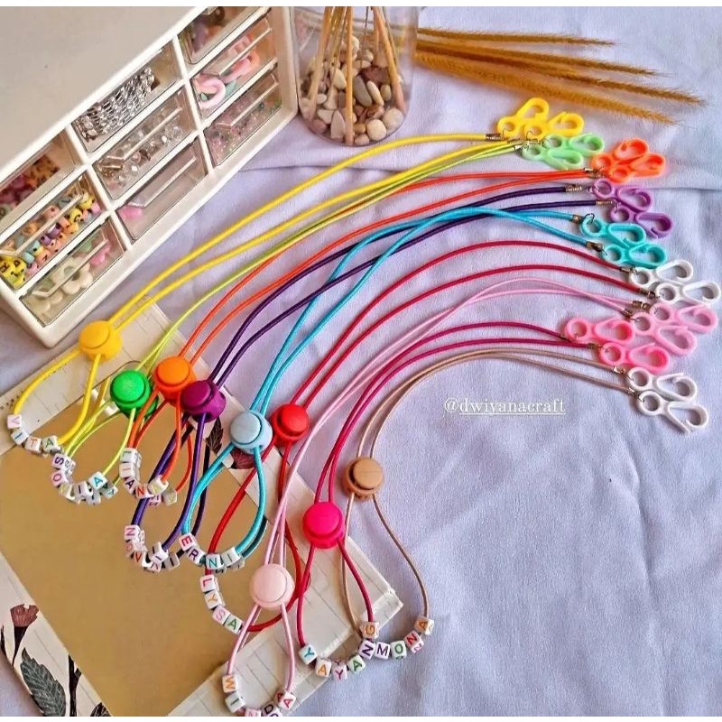 STRAP MASK 2IN1 NAMA / KALUNG MASK LUCU TERMURAH