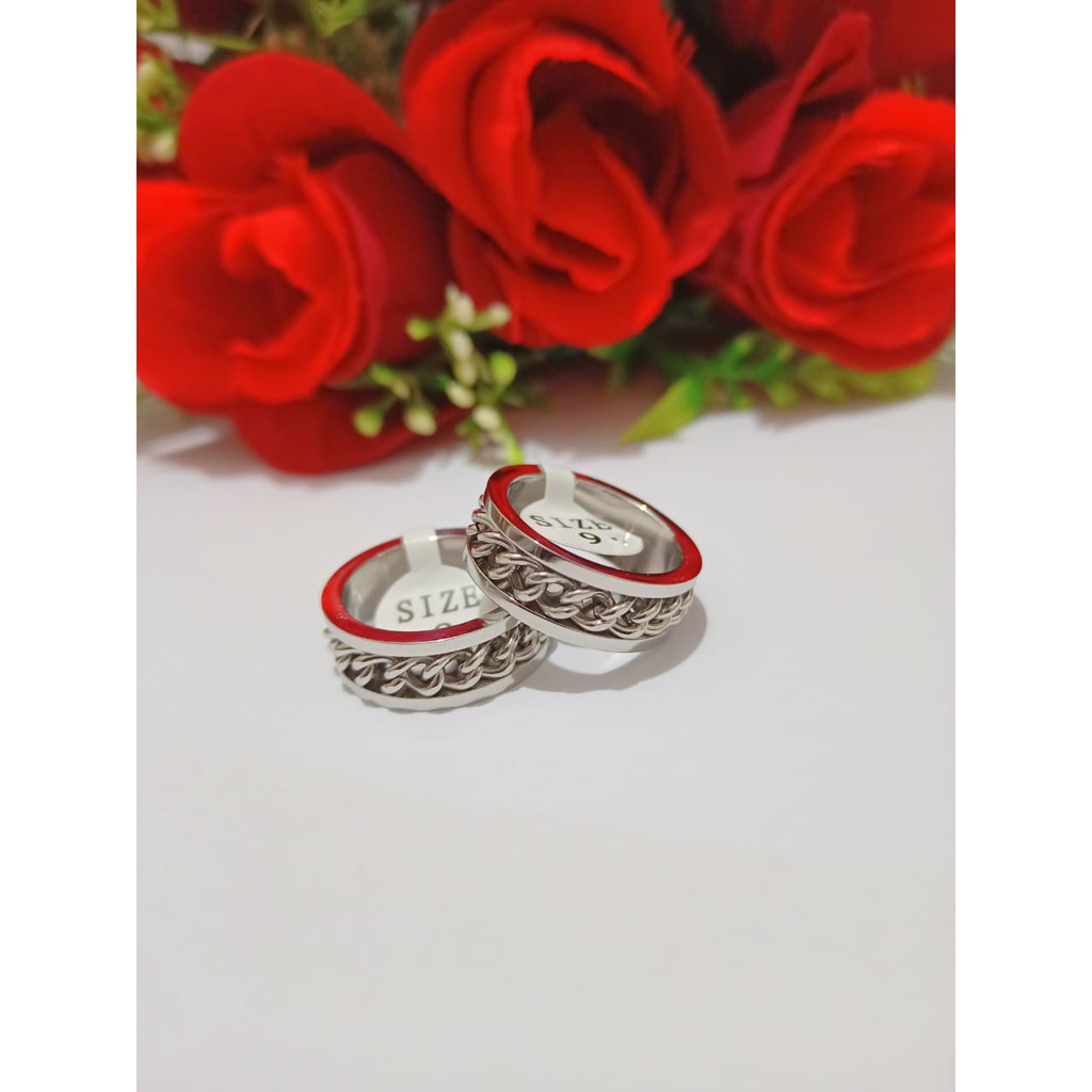 Cincin TITANIUM pria&amp;wanita varian motif TIDAK LUNTUR, TIDAK KARAT Limited Eition