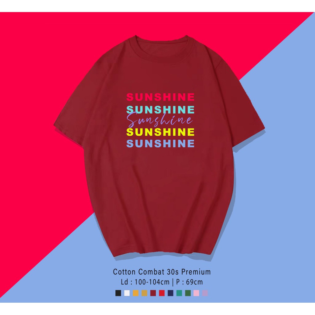 SUNSHINE / TERMURAH BAJU KAOS KATUN WANITA/ PRIA UNISEX LENGAN PENDEK / TUMBLR TEE /  OVERSIZE