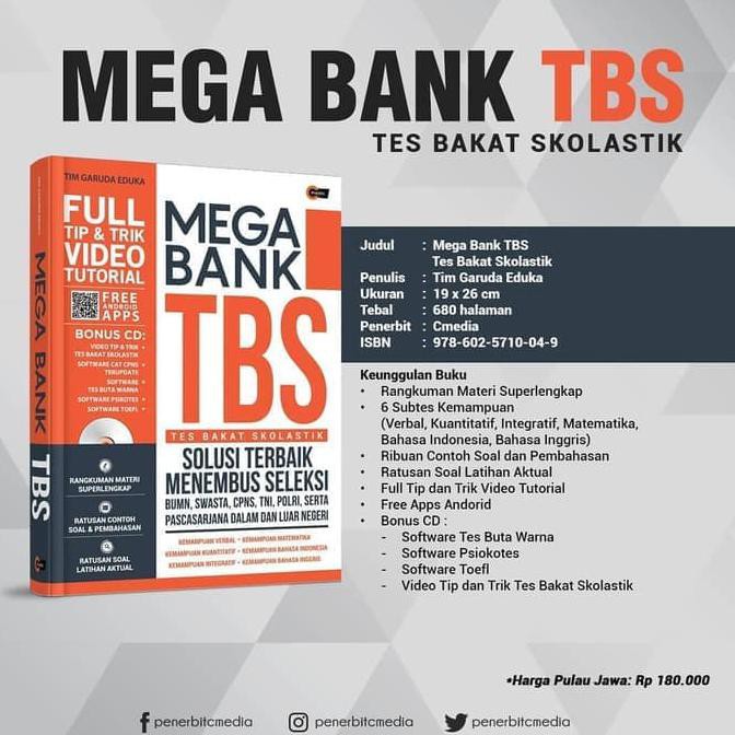 Buku Mega Bank Tbs Tes Bakat Skolastik Bonus Cd Shopee Indonesia