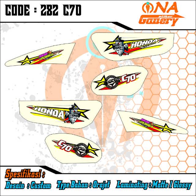 Decal striping custom honda c70 pitung