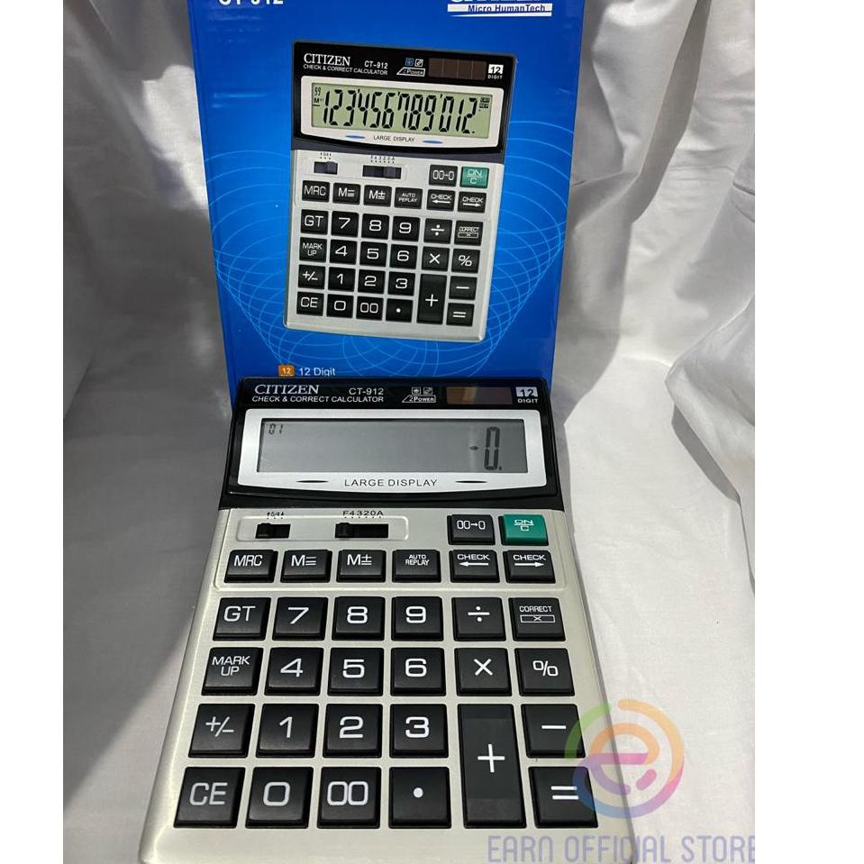 

ネ Kalkulator Citizen CT-912 12 Digit Kalkulator Besar コ