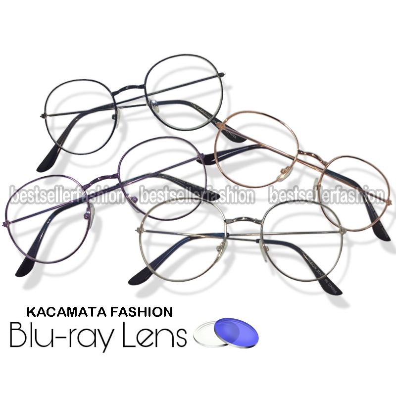 Kacamata Anti Radiasi Komputer &amp; Hp Frame Bulat Oval Besar Oversize PREMIUM Kacamata Oval Kaca mata Dewasa Wanita Pria Unisex Glass Blue Ligh Kaca mata Lensa Blue Light Blocking Eye Protection Kaca mata Komputer Hp Kacamata Blueray