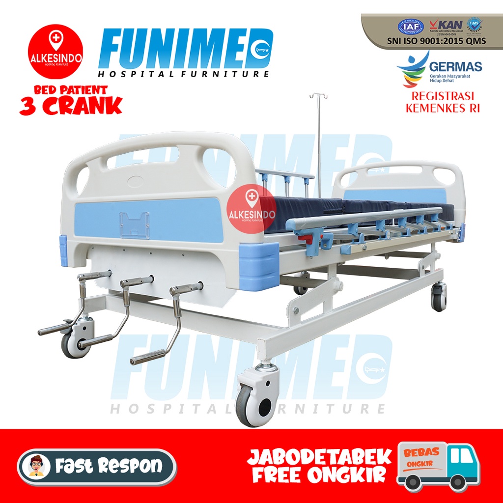 Jual RANJANG PASIEN 3 CRANK BED PASIEN 3 ENGKOL | Shopee Indonesia