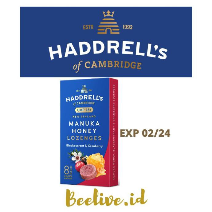 

PERMEN MADU HADDRELLS MANUKA HONEY LOZENGES UMF 16+ MGO 573+ 8 PACK - MANUKA HONEY