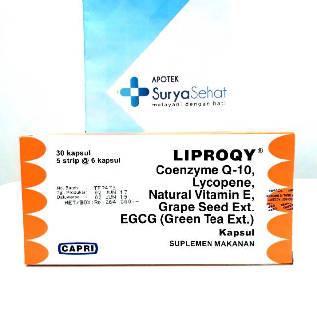 Capri Liproqy 5 Strip @6 kapsul - Coenzym Q10 - Koenzim Q10