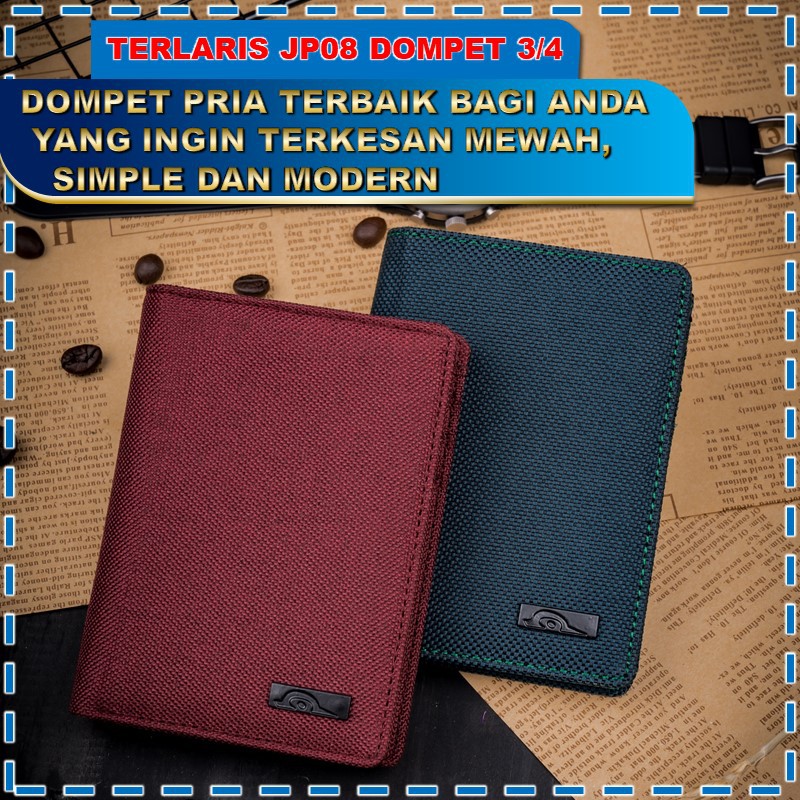 DOMPET GARUT PRIA 3/4 ASLI MEN WALLET ORIGINAL LIPAT MURAH IMPORT DISTRO BRANDED BAHAN KAIN CANVAS