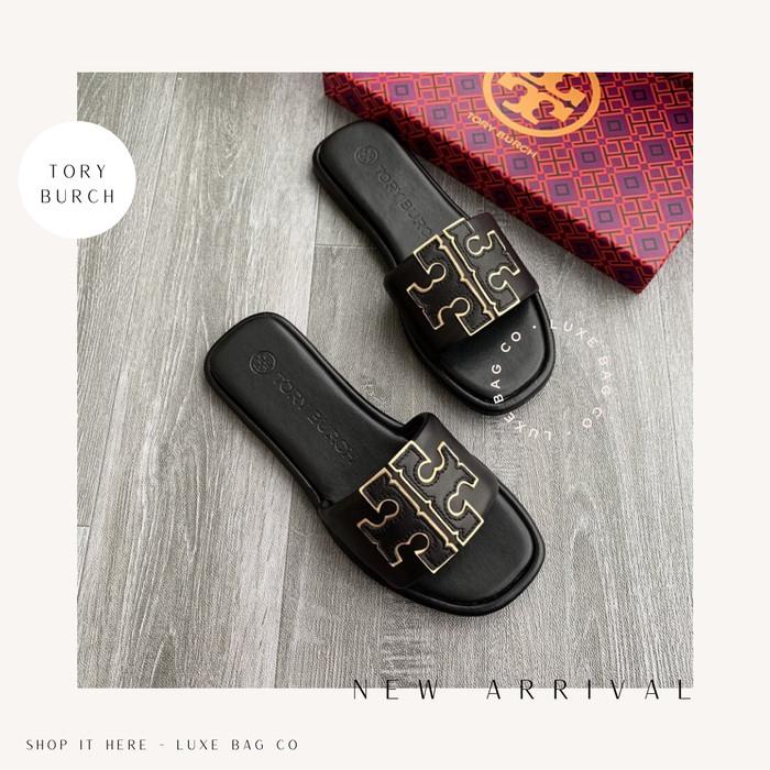 Tory Burch Ines Flat Sandals Black 100% ORIGINAL