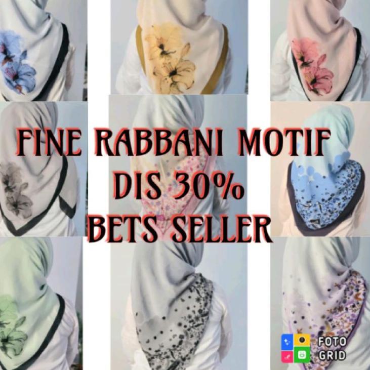 KO1167 DISKON Jilbab Fine Motif Rabbani Premium KERUDUNG NN Square Lasercut Edition [72]