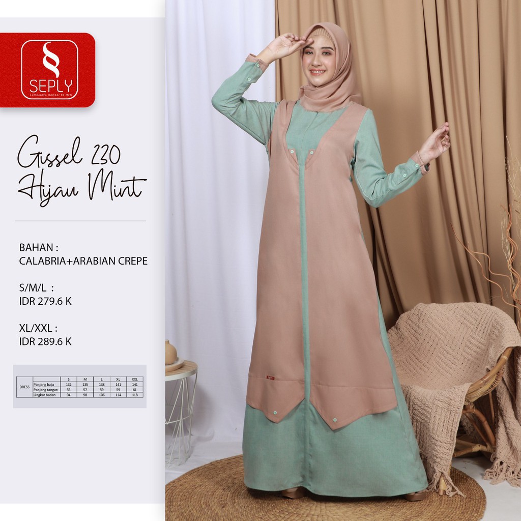 GAMIS TERBARU GISSEL 230 HIJAU MINT