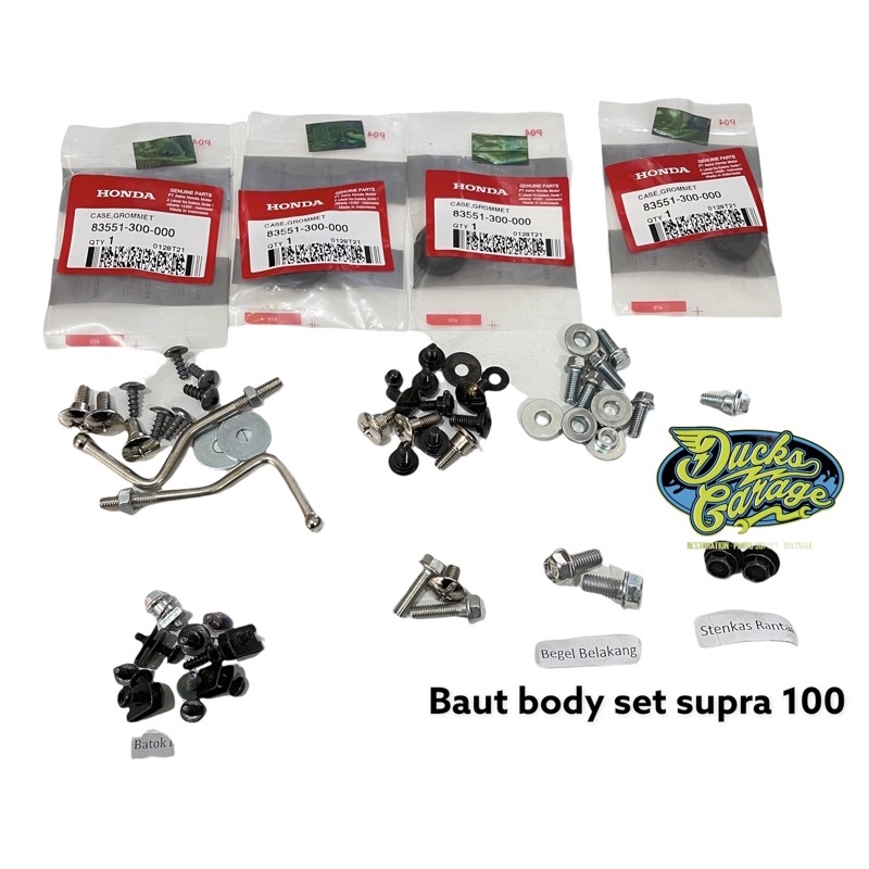 baut baud body fullset honda supra supra x 100 fit lama xx v