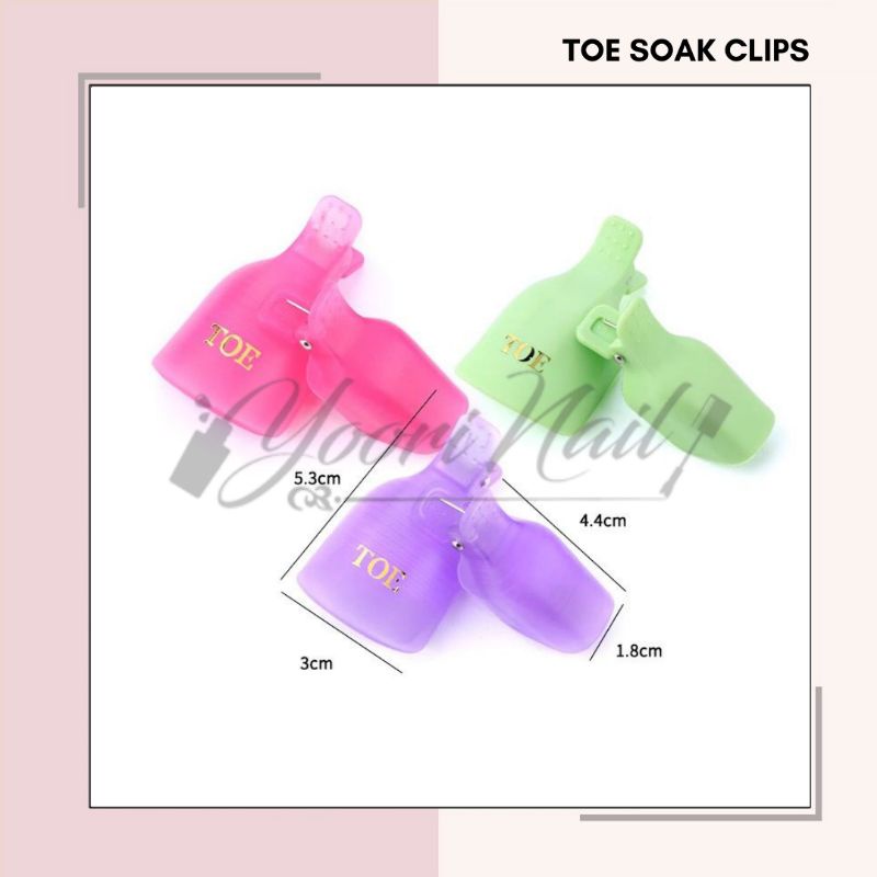 Toe soak off clips set 5pcs gel remover soakoff kaki